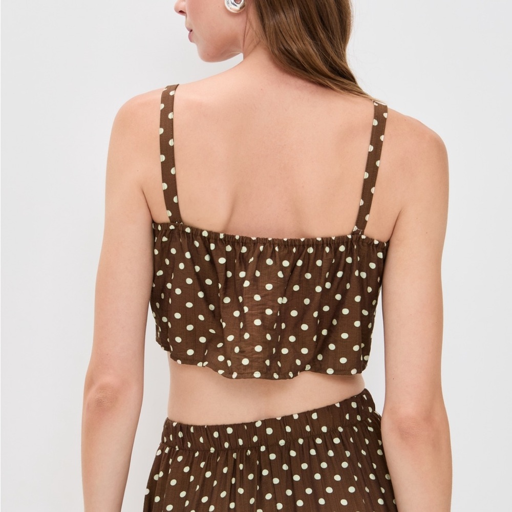 🆕 LE BOP | Brown Polka Dot Crop Top (size S) - Picture 4 of 8